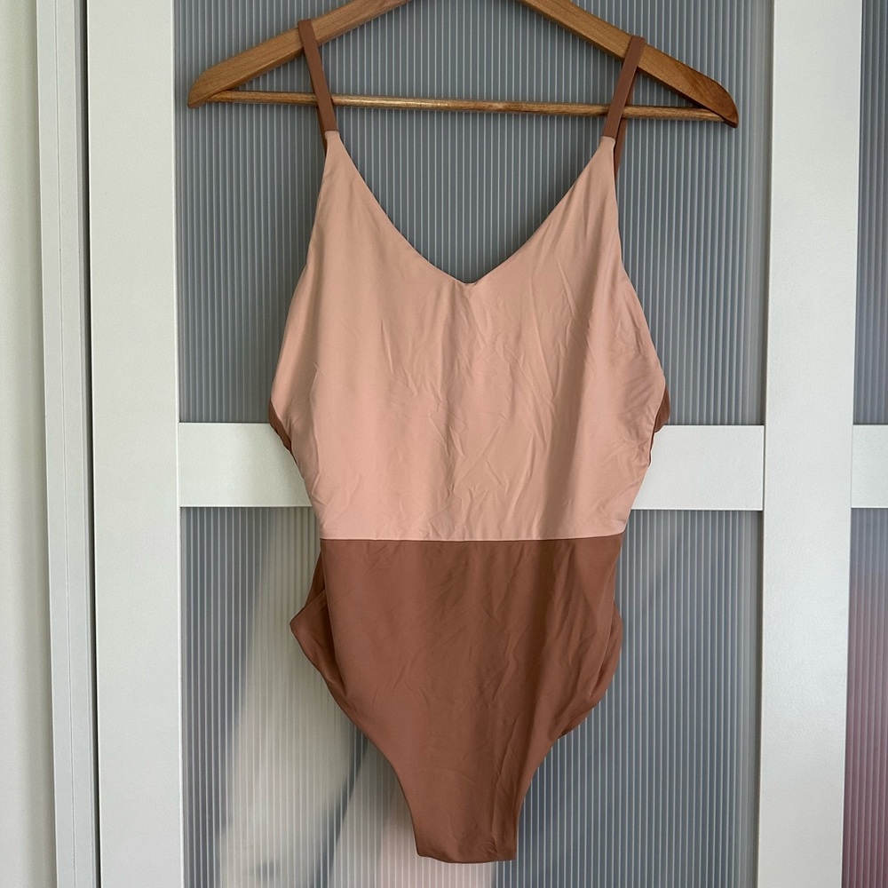 Bohme Peachy Keen Two Tone One Piece Swimsuit